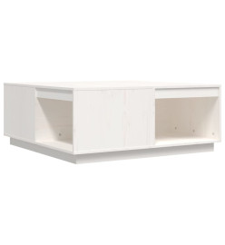 Table basse Blanc 100x101x40,5 cm Bois massif de pin