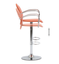 Tabourets de bar avec accoudoir lot de 2 orange similicuir