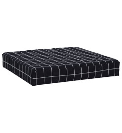 Coussins de palette 3 pcs motif à carreaux noir tissu Oxford