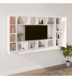 Ensemble de meubles TV 8 pcs Blanc Bois d'ingénierie