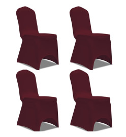 Housse de chaise extensible 4 pcs Bordeaux