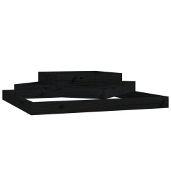 Jardinière Noir 112x112x27 cm Bois massif de pin