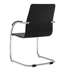 Chaise de bureau cantilever Noir Similicuir