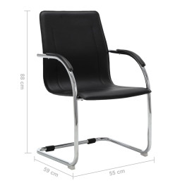 Chaise de bureau cantilever Noir Similicuir