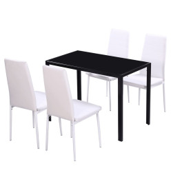 Ensemble de table à manger cinq pièces noir et blanc