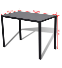 Ensemble de table à manger cinq pièces noir et blanc