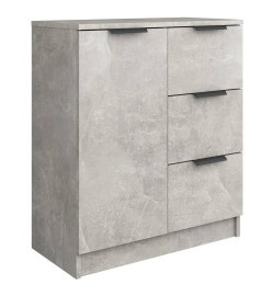 Buffets 2 pcs Gris béton 60x30x70 cm Bois d'ingénierie