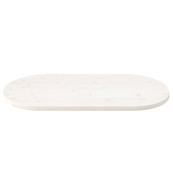 Dessus de table blanc 90x45x2,5 cm bois de pin massif ovale