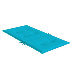 Coussins de chaise à dossier bas 4 pcs turquoise tissu