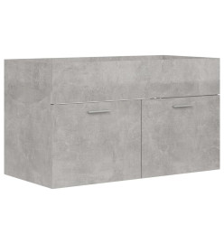 Armoire d'évier avec lavabo intégré Gris béton Aggloméré