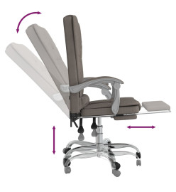 Fauteuil de massage inclinable de bureau Taupe Tissu