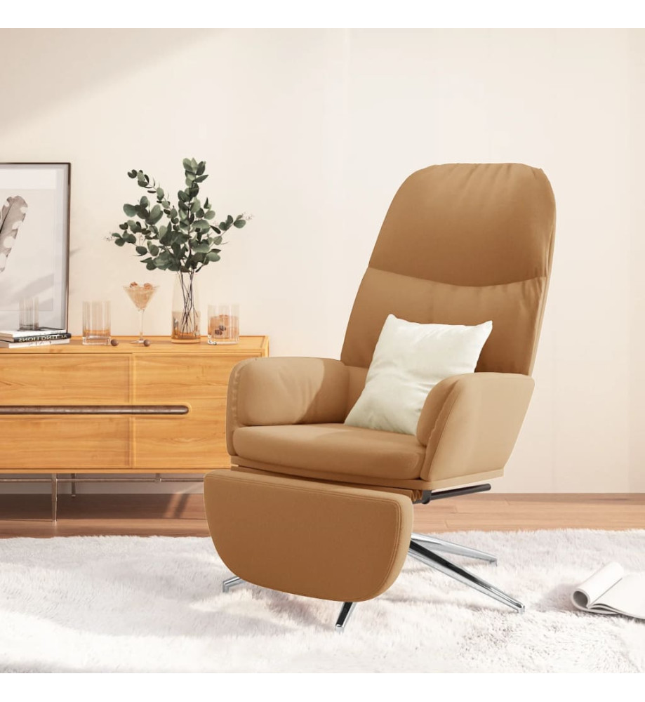 Chaise de relaxation avec repose-pied Taupe Similicuir daim