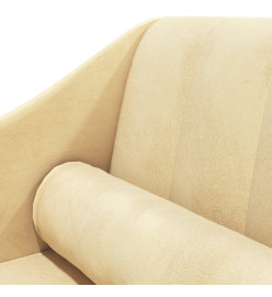 Chaise longue avec traversin crème velours