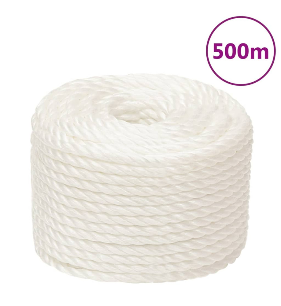 Corde de travail Blanc 10 mm 500 m polypropylène