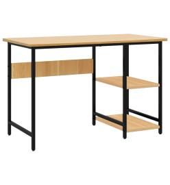 Bureau d'ordinateur Noir/chêne clair 105x55x72 cm MDF et métal