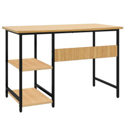 Bureau d'ordinateur Noir/chêne clair 105x55x72 cm MDF et métal