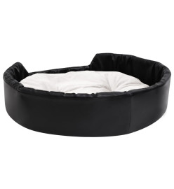 Lit pour chiens Noir et beige 90x79x20 cm Peluche et similicuir