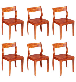 Chaises à manger lot de 6 bois d'acacia massif