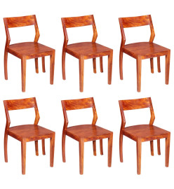 Chaises à manger lot de 6 bois d'acacia massif