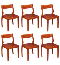 Chaises à manger lot de 6 bois d'acacia massif