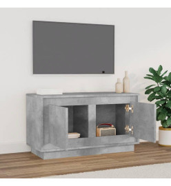 Meuble TV gris béton 80x35x45 cm bois d'ingénierie