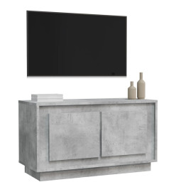 Meuble TV gris béton 80x35x45 cm bois d'ingénierie