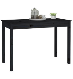 Table à manger Noir 110x55x75 cm Bois massif de pin