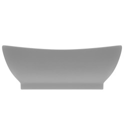 Lavabo ovale à trop-plein Gris clair mat 58,5x39 cm Céramique