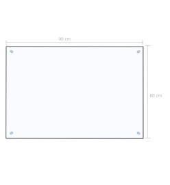 Dosseret de cuisine Transparent 90x60 cm Verre trempé