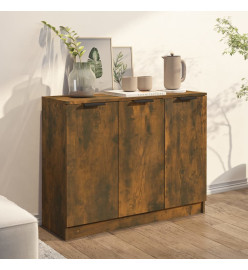 Buffet Chêne fumé 90,5x30x70 cm Bois d'ingénierie