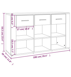 Buffet Chêne marron 100x30x59,5 cm Bois d'ingénierie