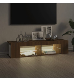 Meuble TV avec lumières LED chêne marron 135x39x30 cm