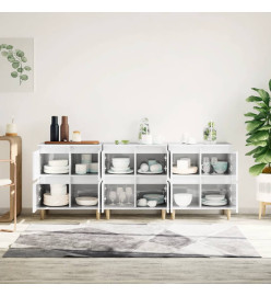 Buffets 3 pcs blanc brillant 60x35x70 cm bois d'ingénierie