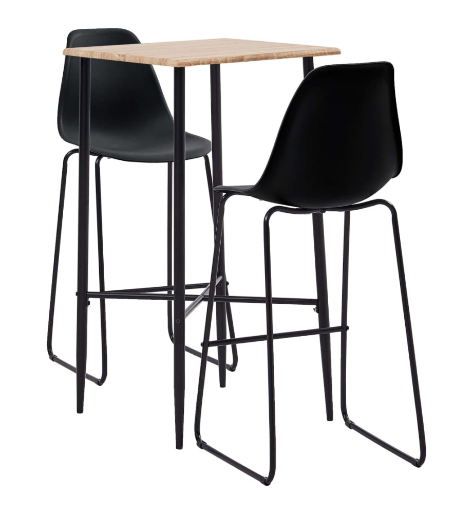 Ensemble de bar 3 pcs Plastique Noir