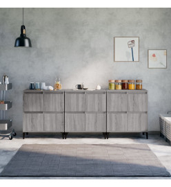 Buffets 3 pcs sonoma gris 60x35x70 cm bois d'ingénierie