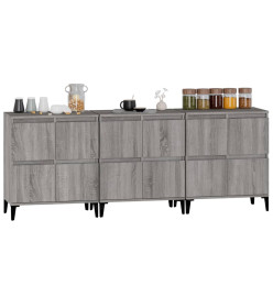 Buffets 3 pcs sonoma gris 60x35x70 cm bois d'ingénierie