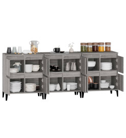 Buffets 3 pcs sonoma gris 60x35x70 cm bois d'ingénierie