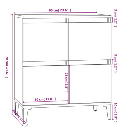 Buffet Gris béton 60x35x70 cm Bois d'ingénierie