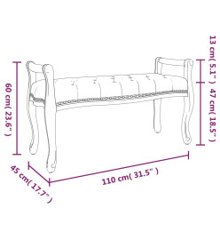 Banc Rose 110x45x60 cm Velours