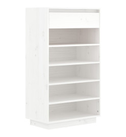 Armoire à chaussures Blanc 60x34x105 cm Bois de pin massif