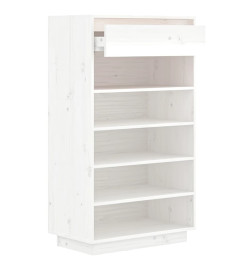 Armoire à chaussures Blanc 60x34x105 cm Bois de pin massif