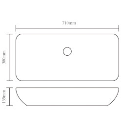 Vasque rectangulaire céramique Noir pour salle de bain