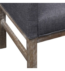 Banc avec coussin rembourré tissu hévéa gris foncé