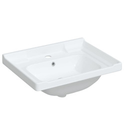 Évier de salle de bain blanc 61x48x23cm rectangulaire céramique