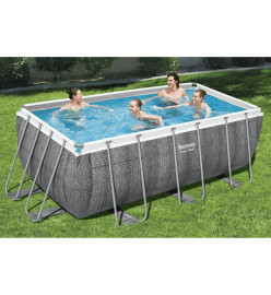 Bestway Ensemble de piscine rectangulaire Power Steel 412x201x122 cm