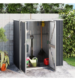 Abri à outils de jardin anthracite 161x89x161cm acier galvanisé