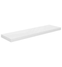 Étagère murale flottante Blanc brillant 90x23,5x3,8 cm MDF