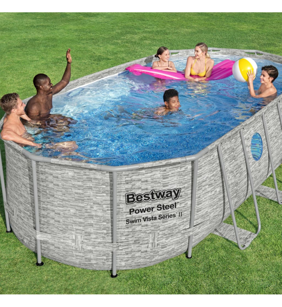 Bestway Ensemble de piscine Power Steel Swim Vista 549x274x122 cm