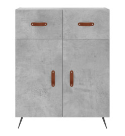 Buffet haut Gris béton 69,5x34x180 cm Bois d'ingénierie