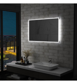 Miroir mural à LED pour salle de bains 100x60 cm